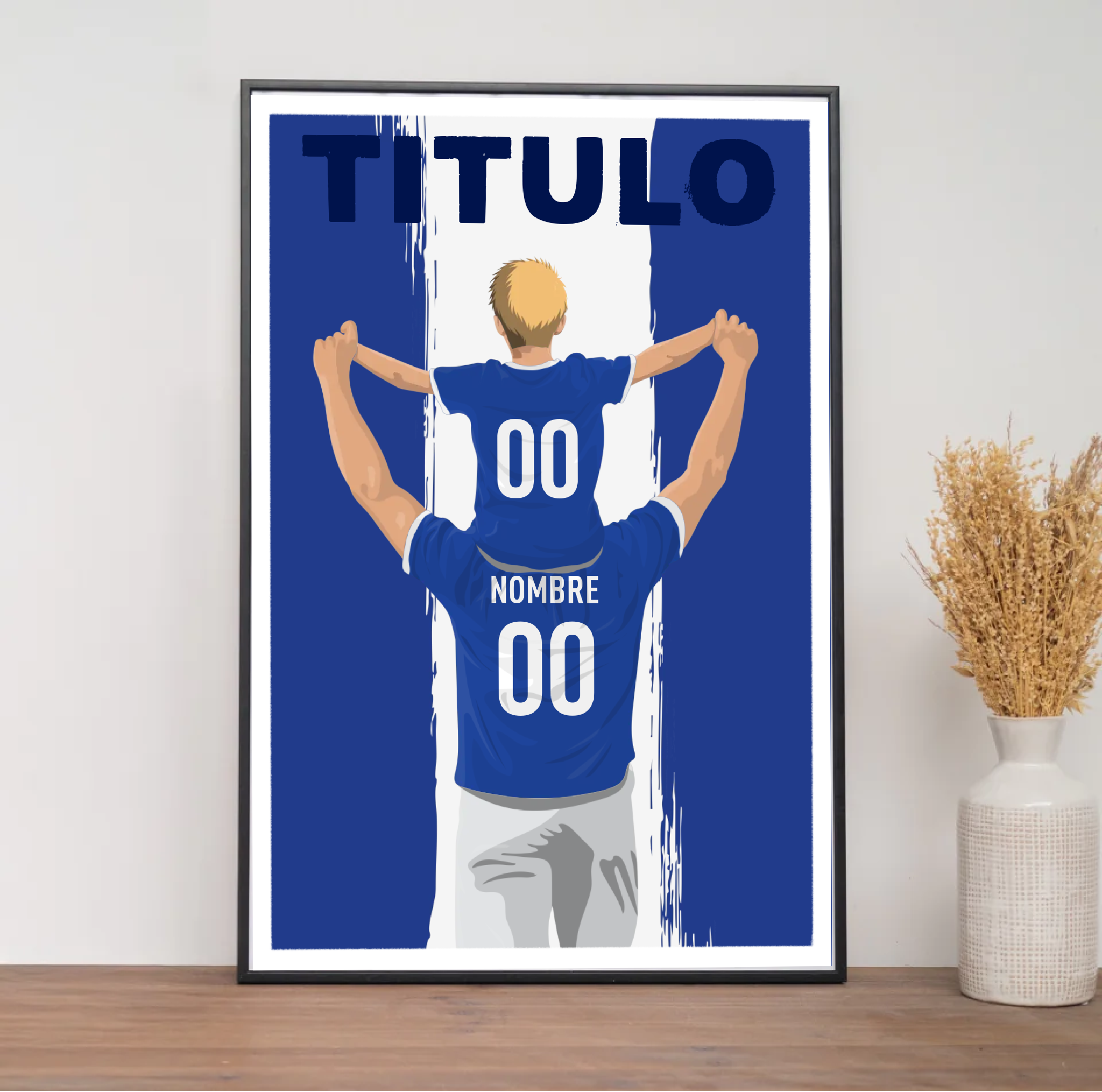 Póster de fútbol - Papá e hijo personalizado