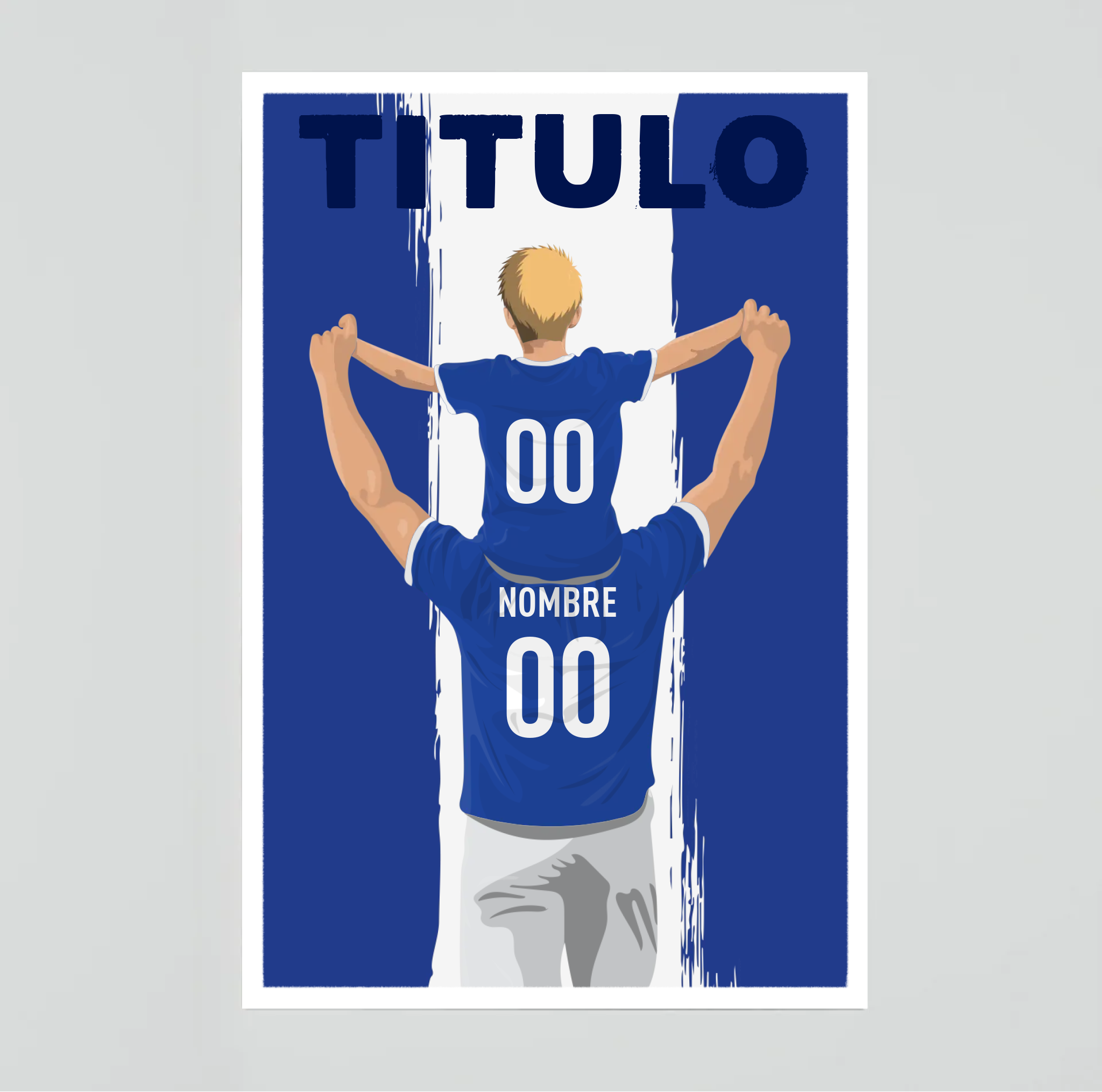 Póster de fútbol - Papá e hijo personalizado