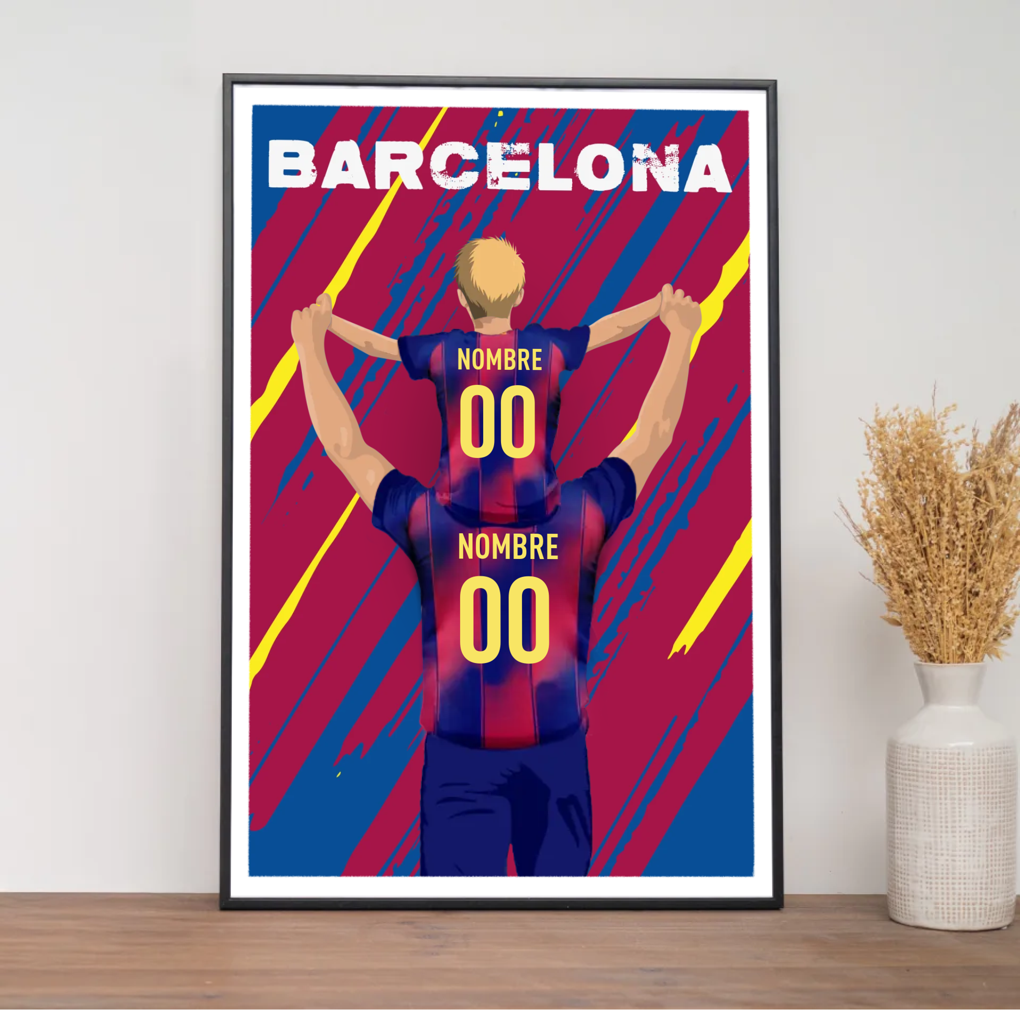 Póster de Barcelona - Padre e hijo personalizado