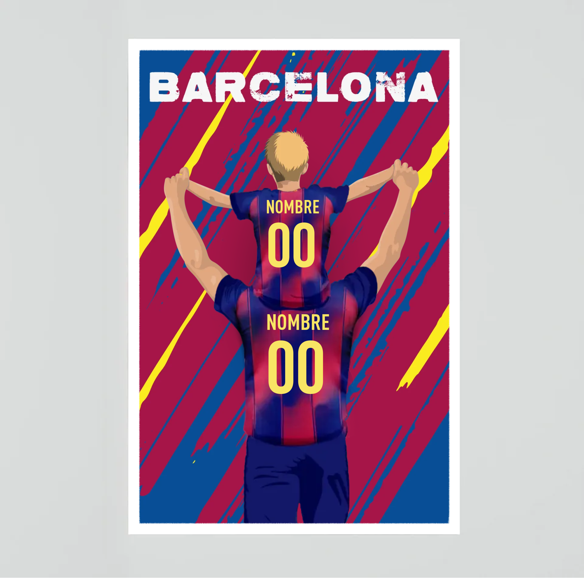 Póster de Barcelona - Padre e hijo personalizado