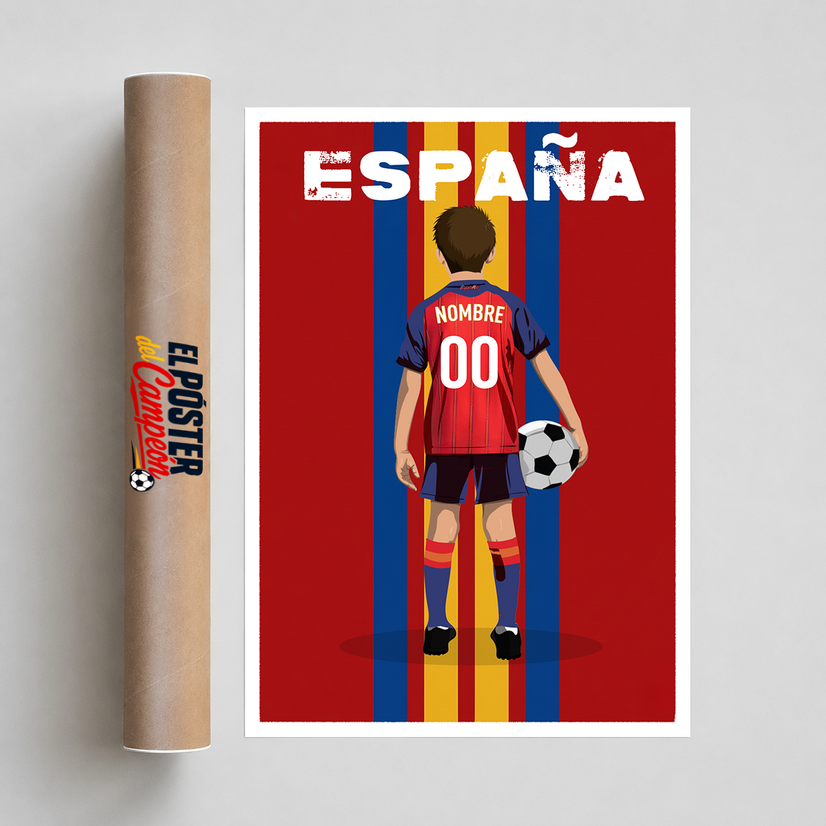 Póster de fútbol - Niño Personalizado España