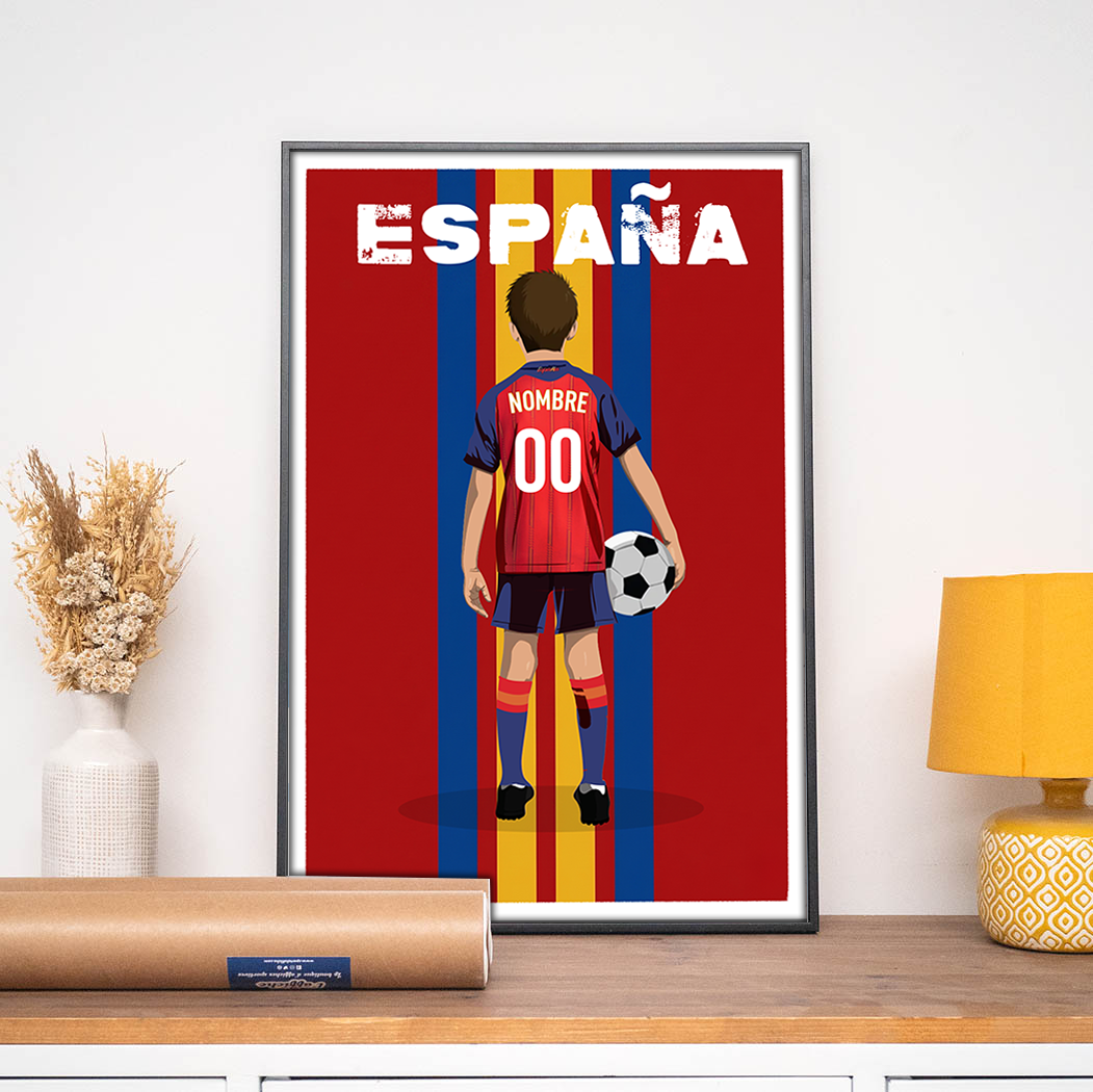 Póster de fútbol - Niño Personalizado España