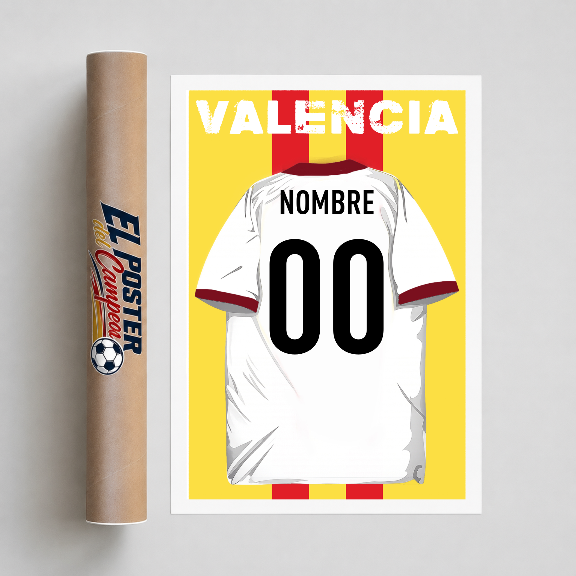 Póster de Fútbol de Valencia - Camiseta Personalizada