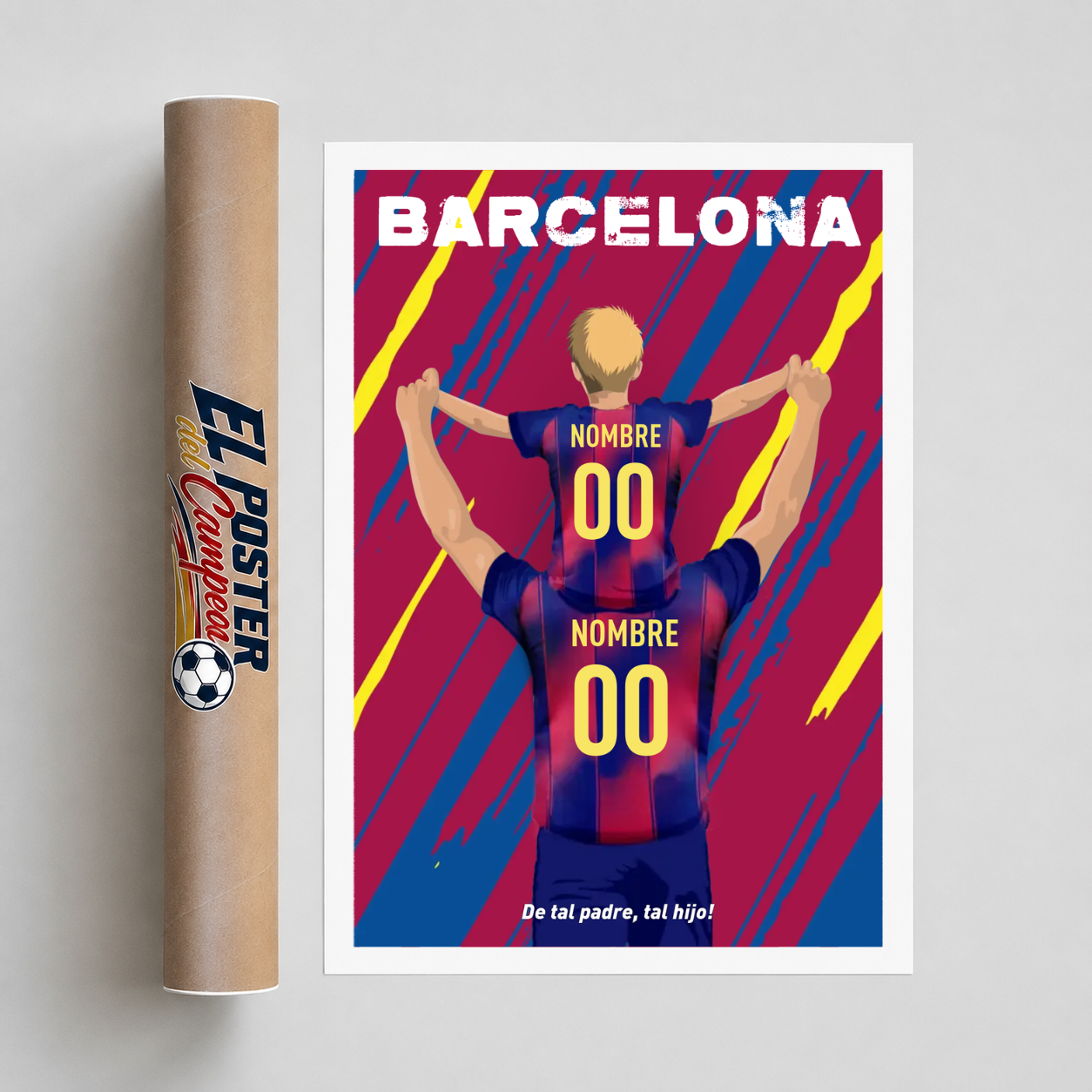 Póster de Barcelona - Padre e hijo personalizado