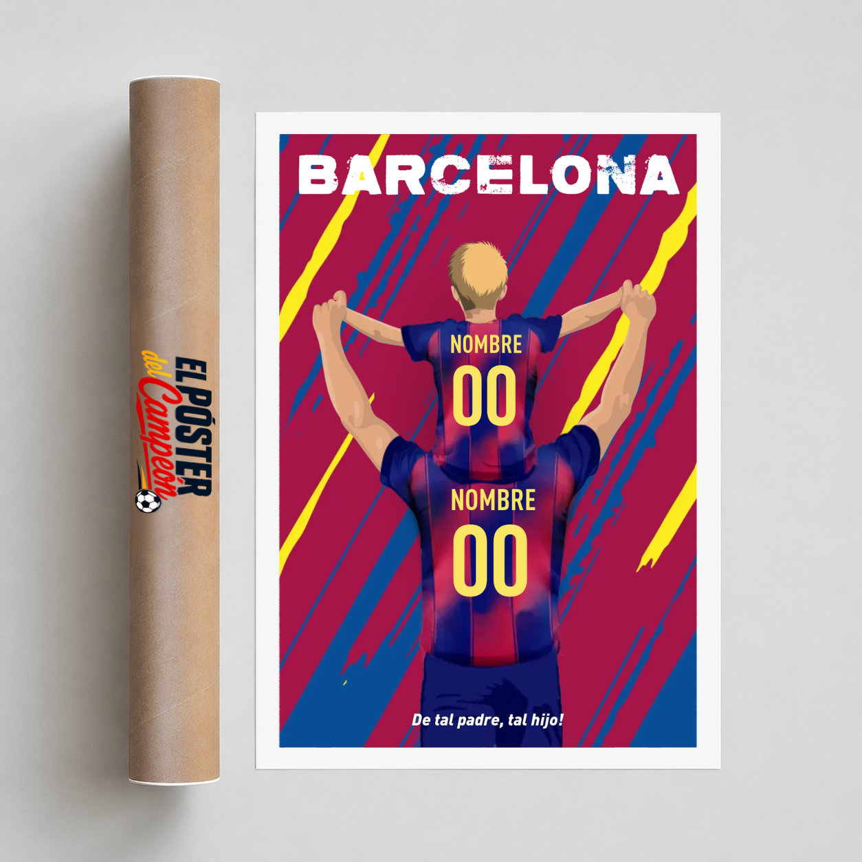 Póster Personalizado - Padre e hijo Barcelona