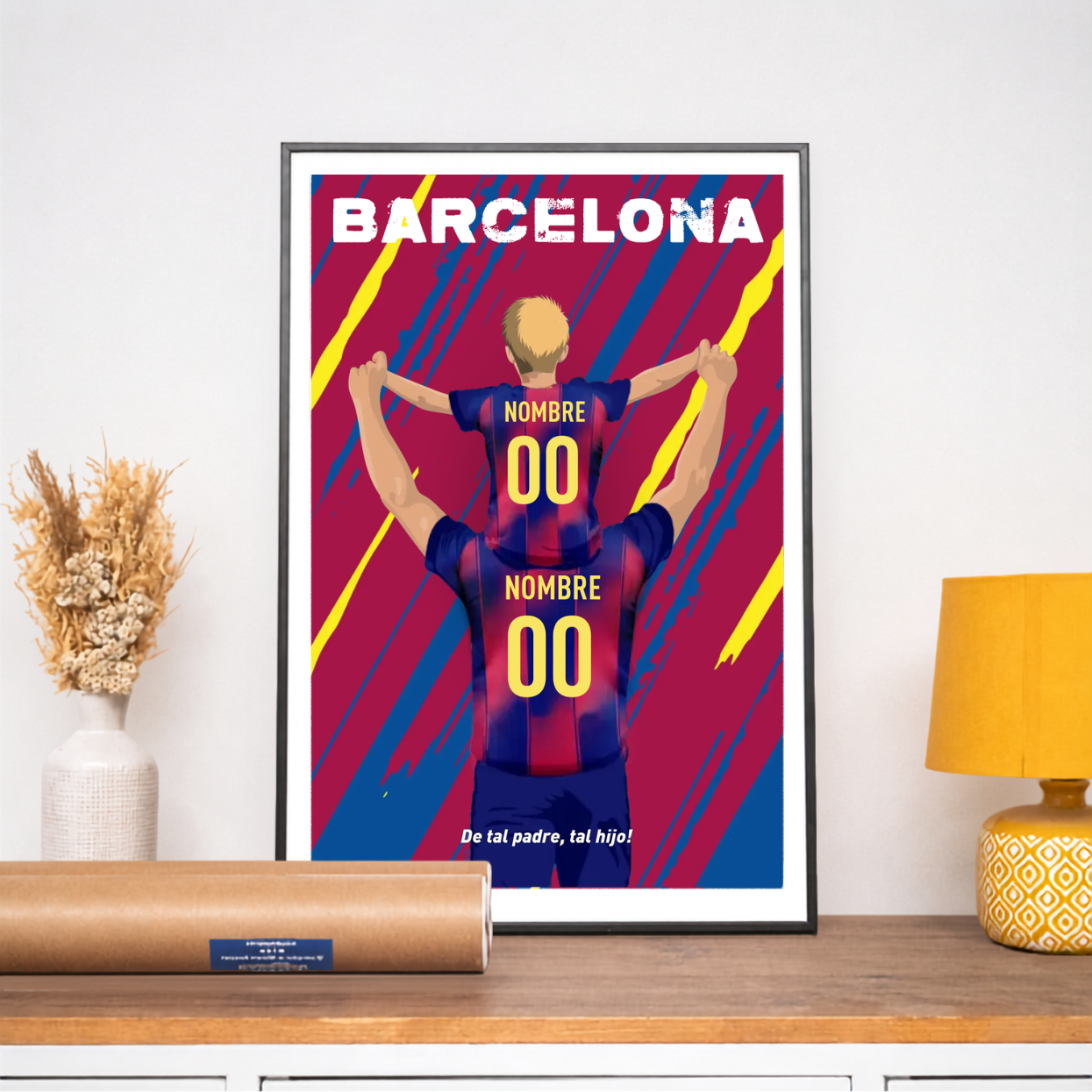 Póster de Barcelona - Padre e hijo personalizado