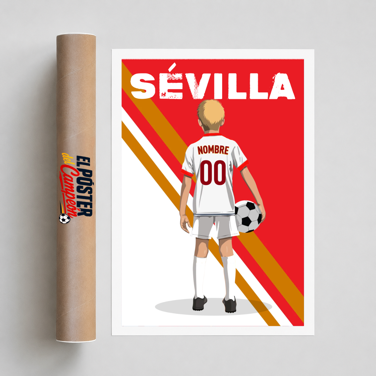 Póster de fútbol - Niño Personalizado Sevilla