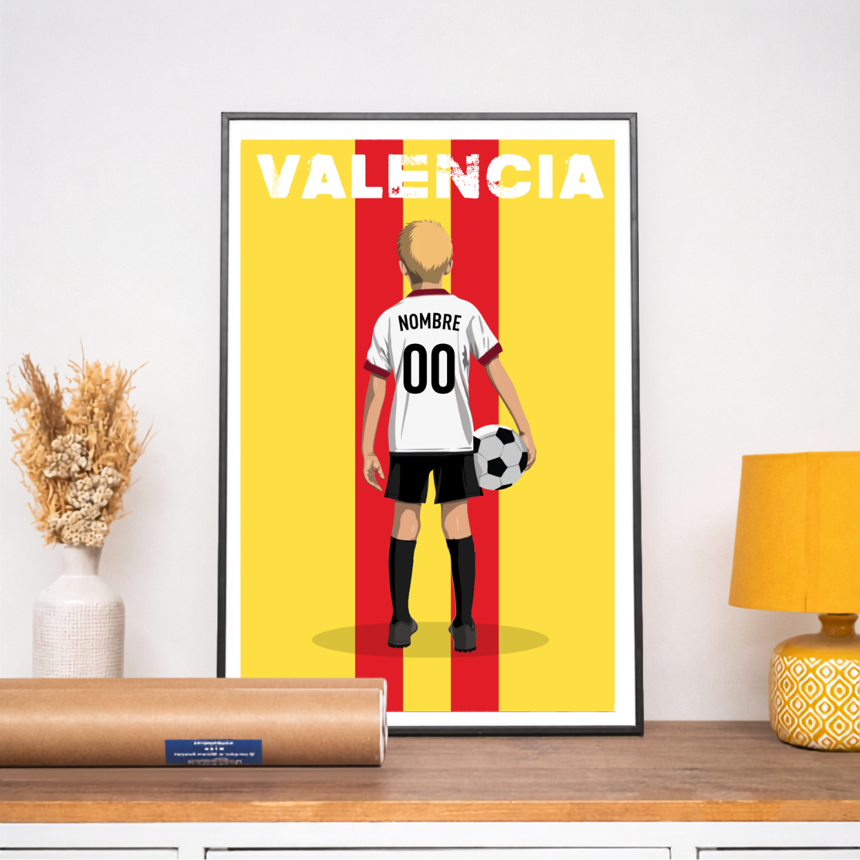 Póster de fútbol - Niño Personalizado Valencia