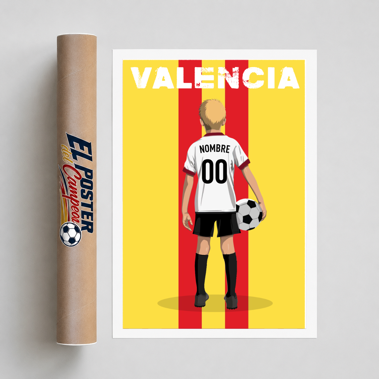 Póster de fútbol - Niño Personalizado Valencia