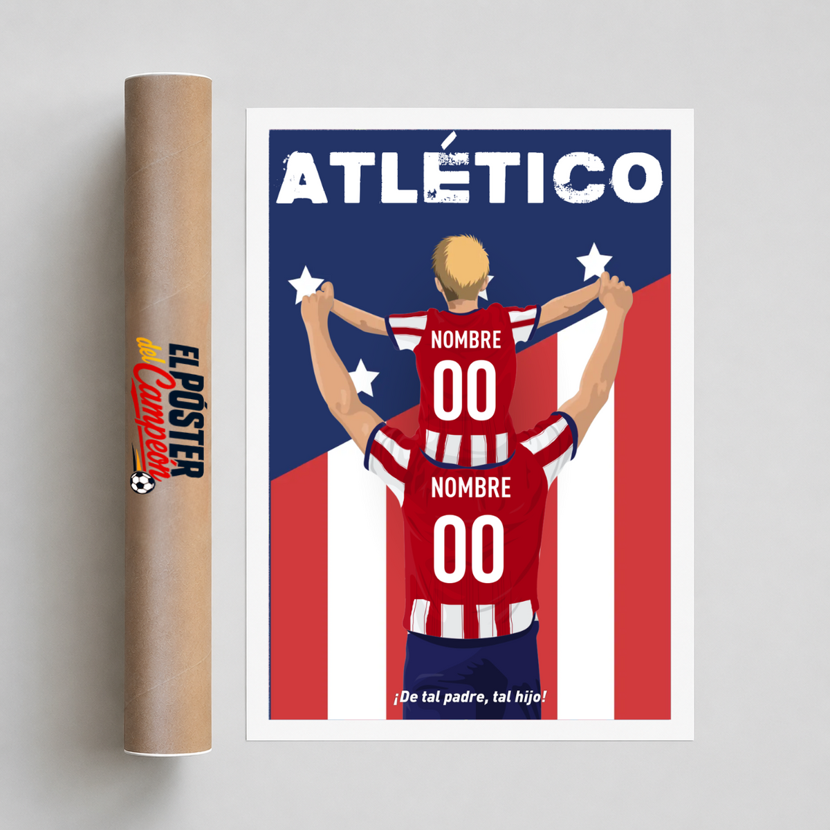 Póster Personalizado - Padre e hijo Atlético