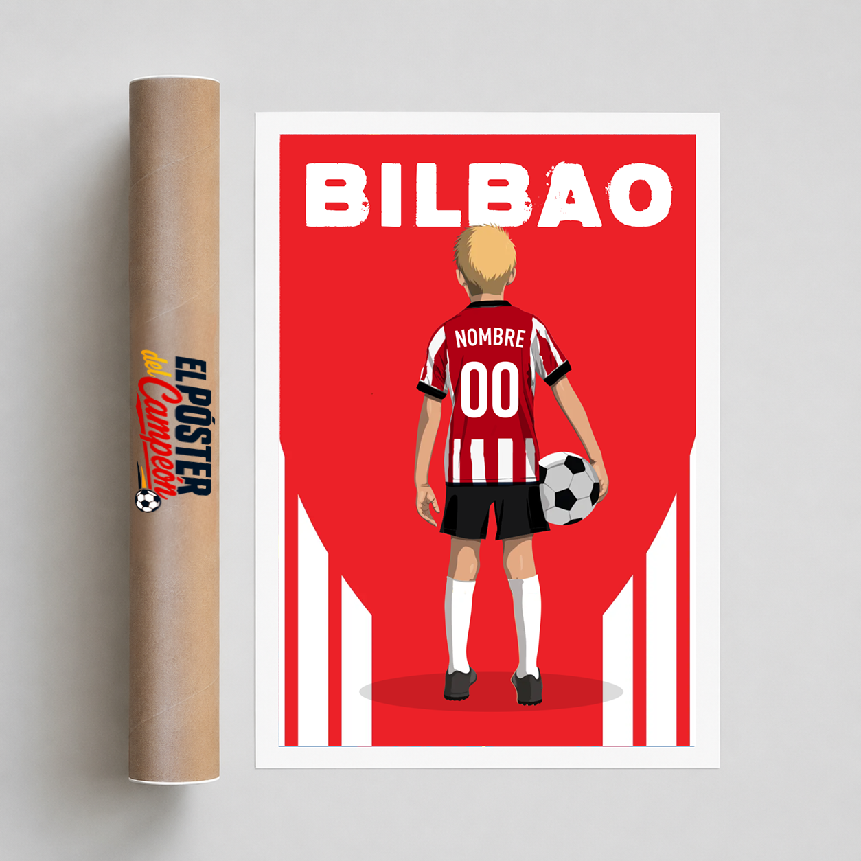 Póster de fútbol - Niño Personalizado Bilbao