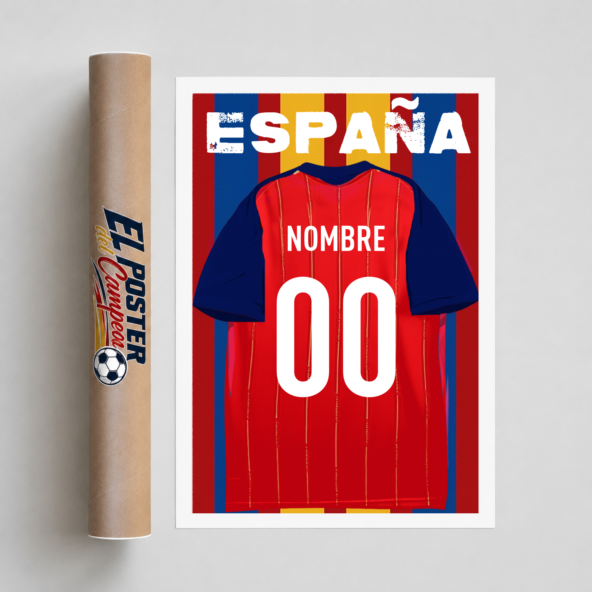Póster de Fútbol de España - Camiseta Personalizada