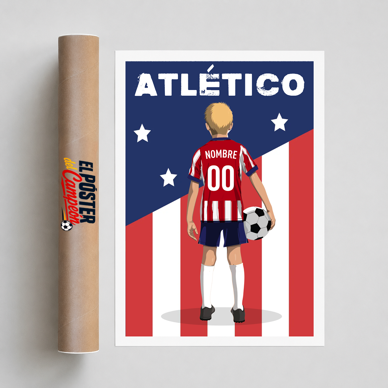 Póster de fútbol - Niño Personalizado Atlético