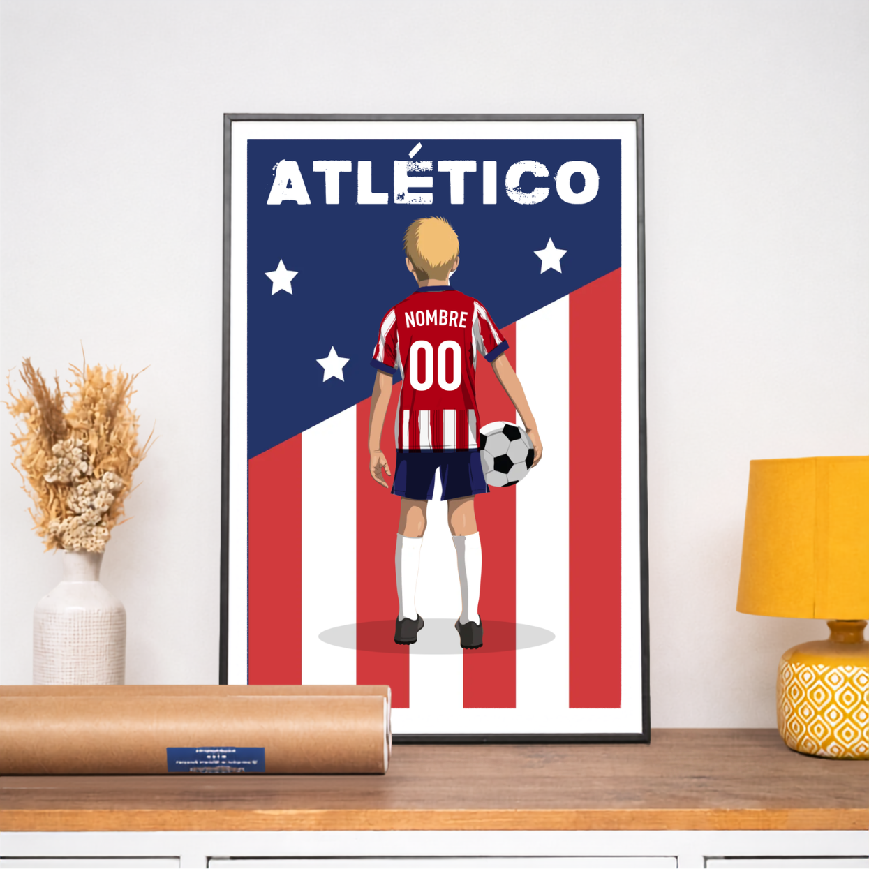 Póster de fútbol - Niño Personalizado Atlético